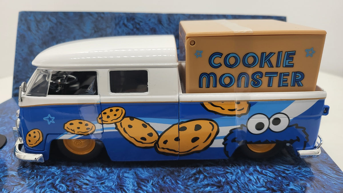 Jada Toys Volkswagen Bus T1 PickUp Cookie Monster Blauw 1963 - Schaal 1:24