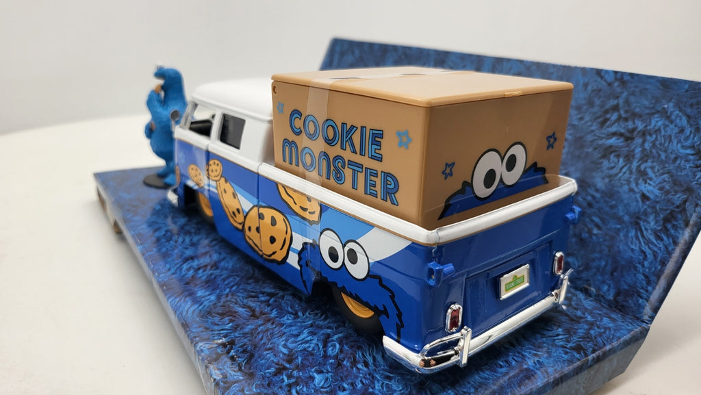 Jada Toys Volkswagen Bus T1 PickUp Cookie Monster Blauw 1963 - Schaal 1:24
