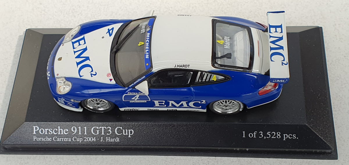 Minichamps Porsche 911 GT3 Cup 2004 J. Hardt #4 - Schaal 1:43