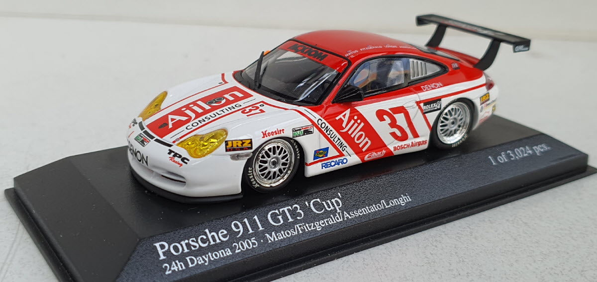 Minichamps Porsche 911 GT3 24h Daytona 2005 Matos/Fitzgerald/Assentato/Longhi - Schaal 1:43