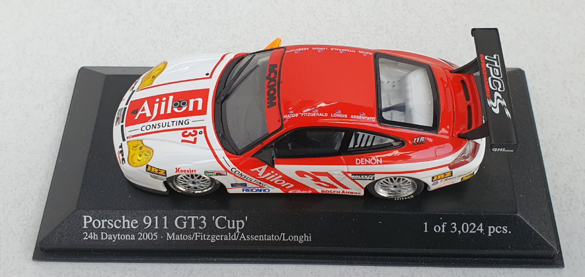 Minichamps Porsche 911 GT3 24h Daytona 2005 Matos/Fitzgerald/Assentato/Longhi - Schaal 1:43