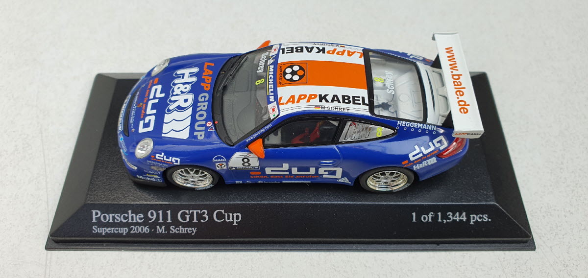 Minichamps Porsche 911 GT3 Cup Supercup 2006 M. Schrey - Schaal 1:43