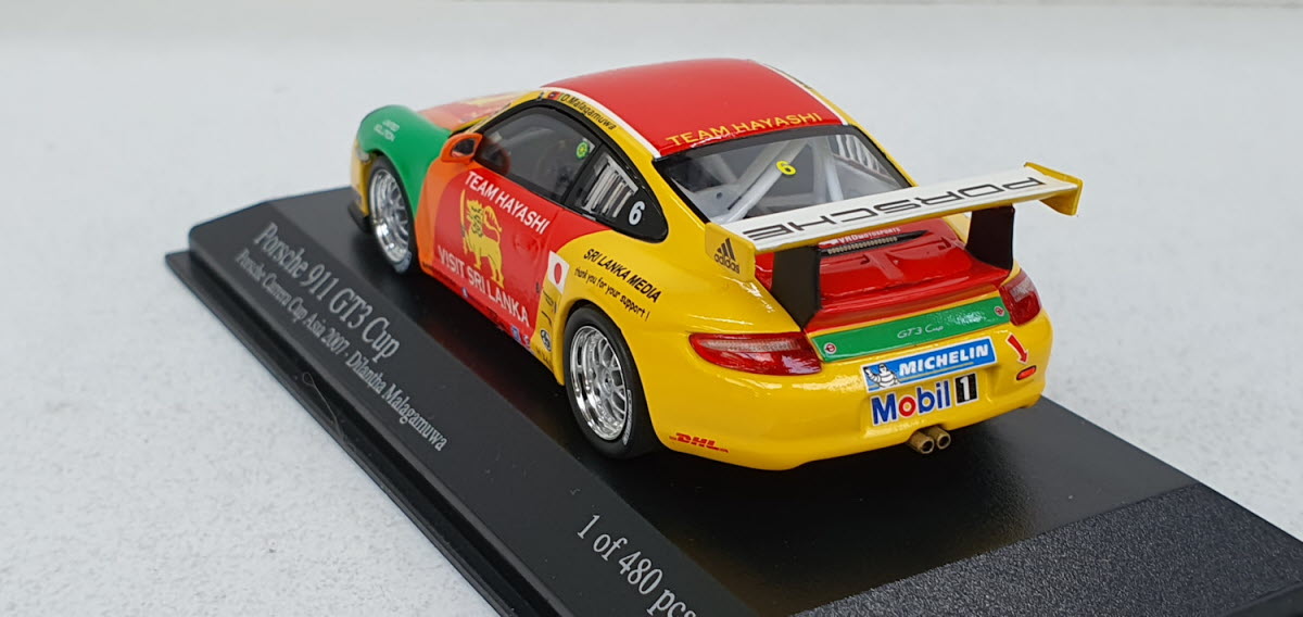 Minichamps Porsche 911 GT3 Cup Carrera Cup Asia 2007 D. Malagamuwa - Schaal 1:43