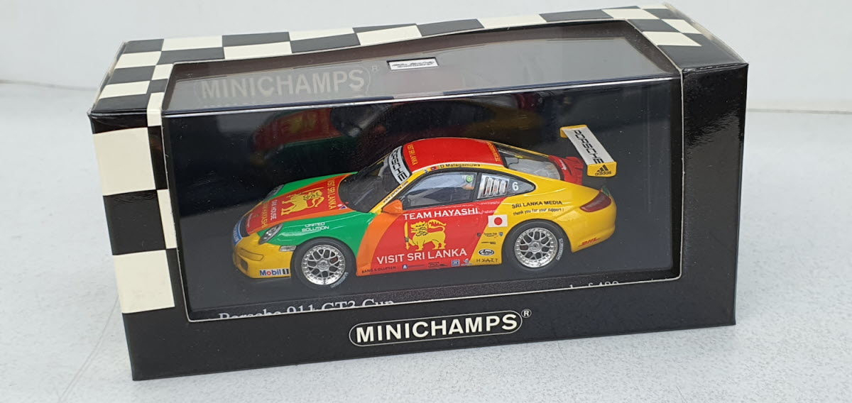 Minichamps Porsche 911 GT3 Cup Carrera Cup Asia 2007 D. Malagamuwa - Schaal 1:43