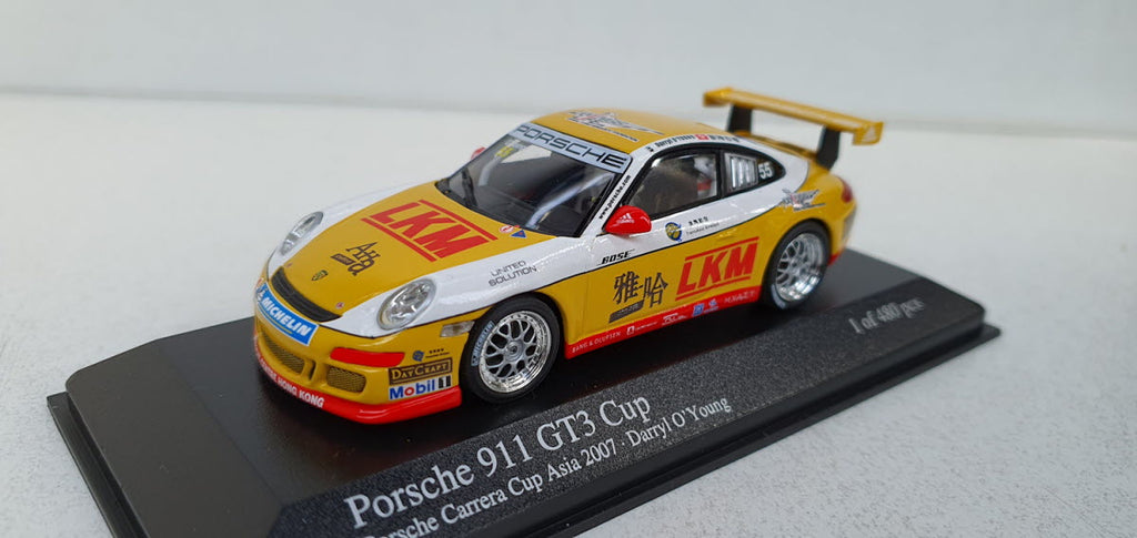 Minichamps Porsche 911 GT3 Cup Carrera Cup Asia 2007 D. O'Young - Schaal 1:43
