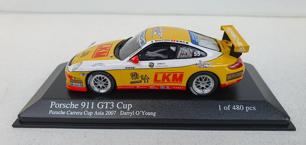 Minichamps Porsche 911 GT3 Cup Carrera Cup Asia 2007 D. O'Young - Schaal 1:43