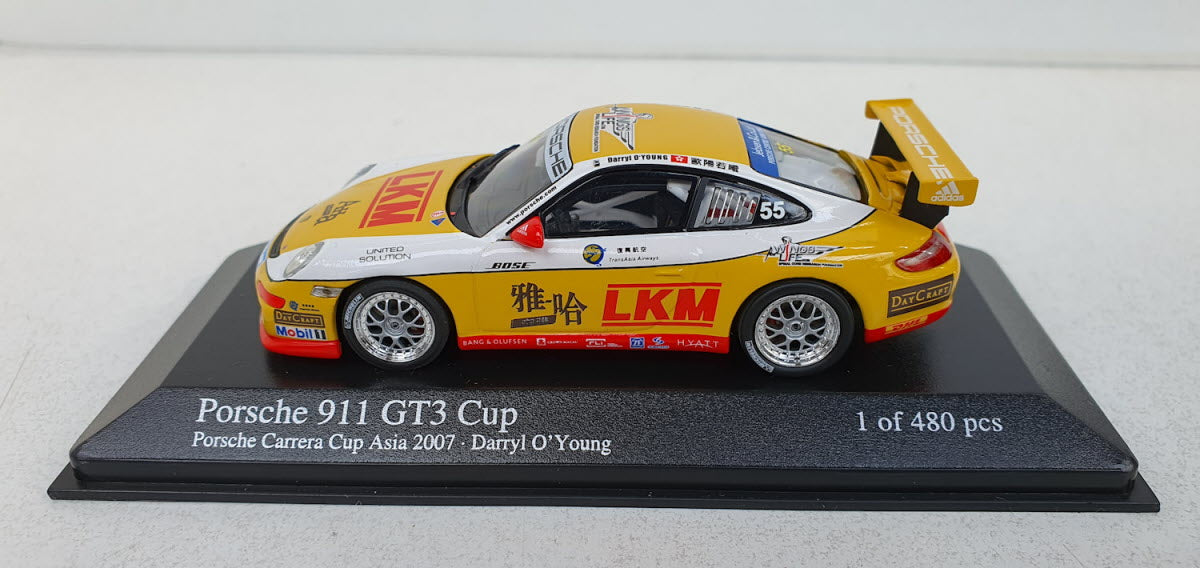 Minichamps Porsche 911 GT3 Cup Carrera Cup Asia 2007 D. O'Young - Schaal 1:43