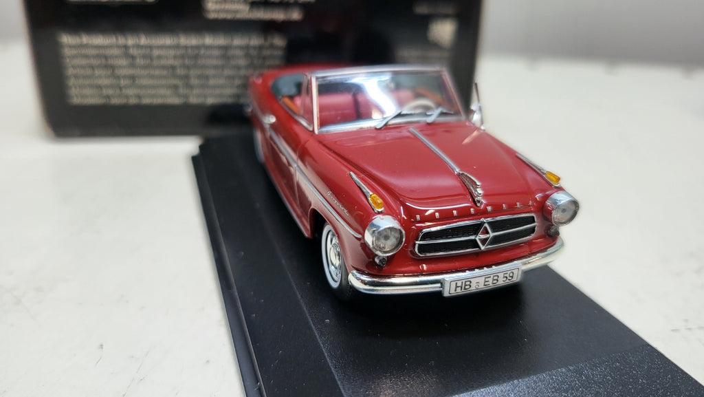 Minichamps Borgward Isabella Cabriolet 1959 – donkerrood – 1:43 – 2.016 stuks