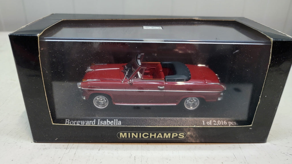 Minichamps Borgward Isabella Cabriolet 1959 – donkerrood – 1:43 – 2.016 stuks