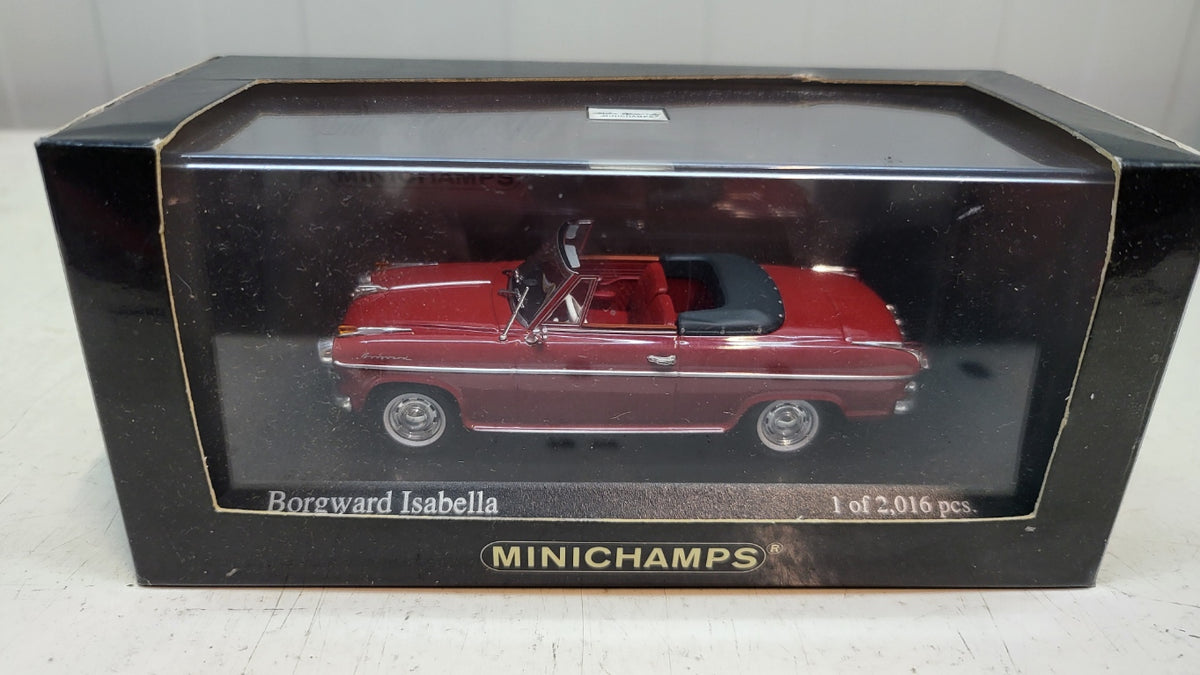 Minichamps Borgward Isabella Cabriolet 1959 – donkerrood – 1:43 – 2.016 stuks