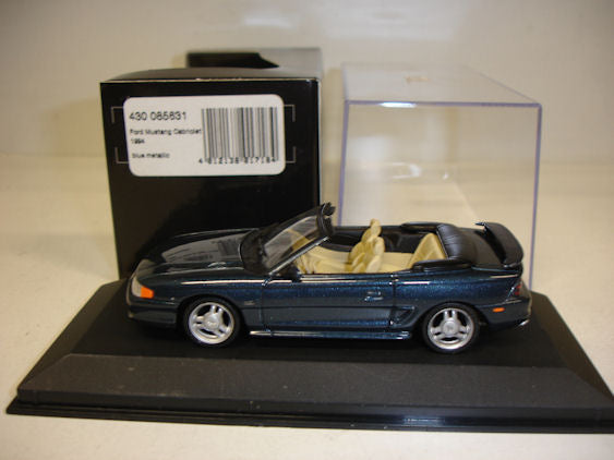 Minichamps Ford Mustang Cabriolet Blauw Metallic 1994 - Schaal 1:43
