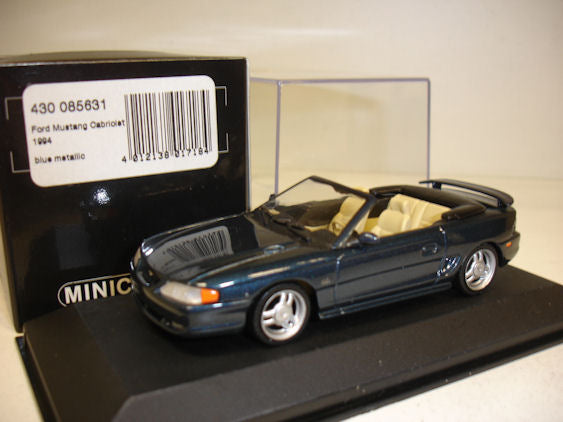 Minichamps Ford Mustang Cabriolet Blauw Metallic 1994 - Schaal 1:43