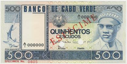 P-55s - Kaapverdië 500 Escudos 1977 Unc Specimen