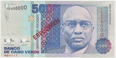 P-59s - Kaapverdië 500 Escudos 1989 Unc Specimen