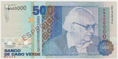 P-64as - Kaapverdië 500 Escudos 1992 Unc Specimen