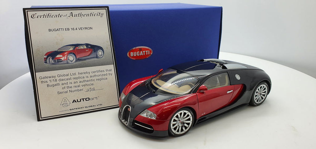 Bugatti EB 16.4 Veyron Showcar Zwart/Rood - AutoArt 1:18