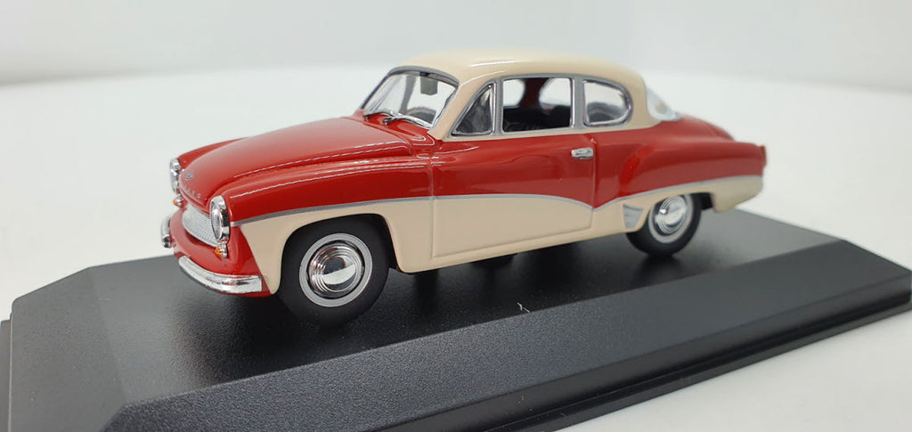 Maxichamps Wartburg 311 Coupé 1958 Rood-Wit - 1:43