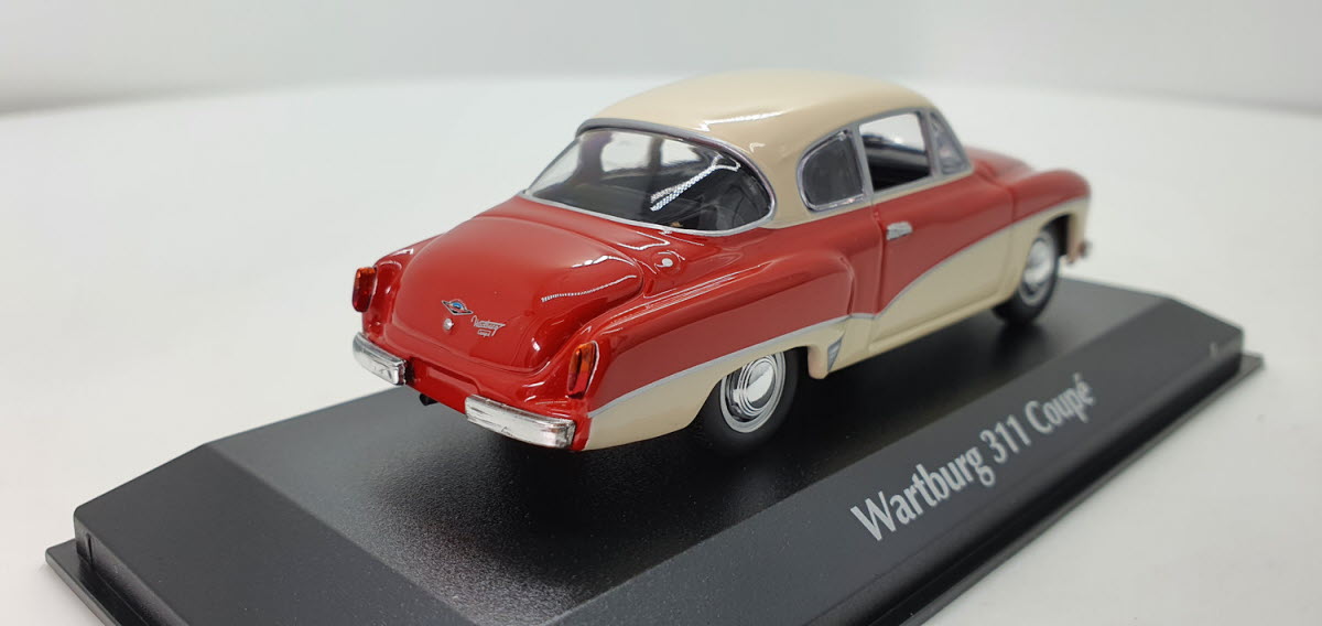 Maxichamps Wartburg 311 Coupé 1958 Rood-Wit - 1:43