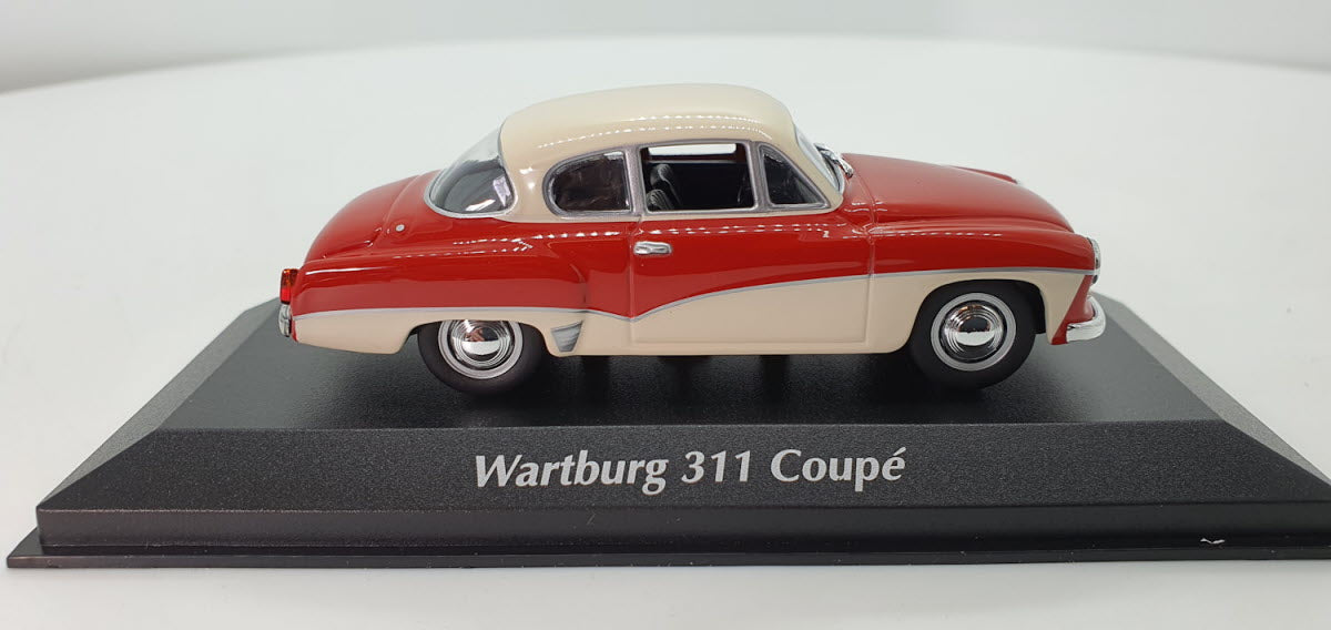 Maxichamps Wartburg 311 Coupé 1958 Rood-Wit - 1:43