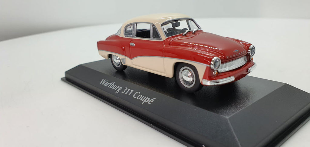Maxichamps Wartburg 311 Coupé 1958 Rood-Wit - 1:43