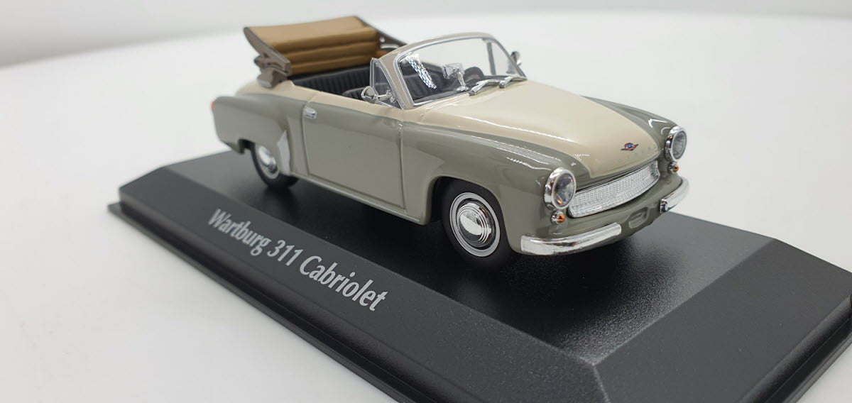 Maxichamps Wartburg 311 Cabriolet 1958 Grijs-Wit - 1:43