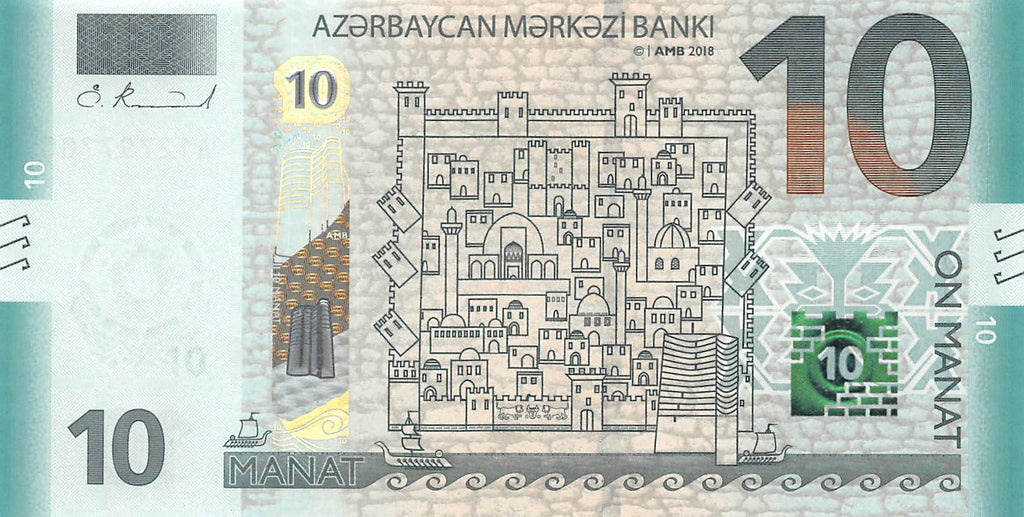 P-033a Azerbaijan 10 Manat 2018 Unc