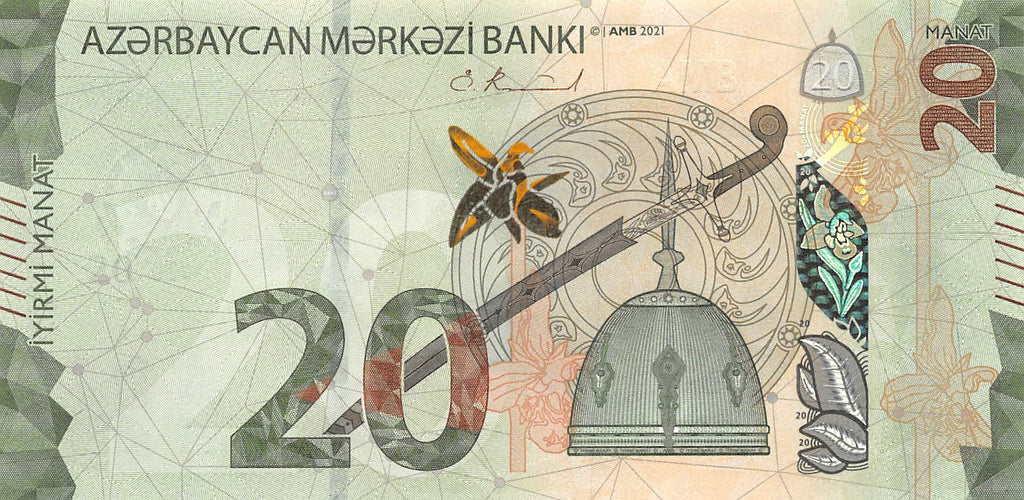 P-41a Azerbaijan 20 Manat 2021 Unc