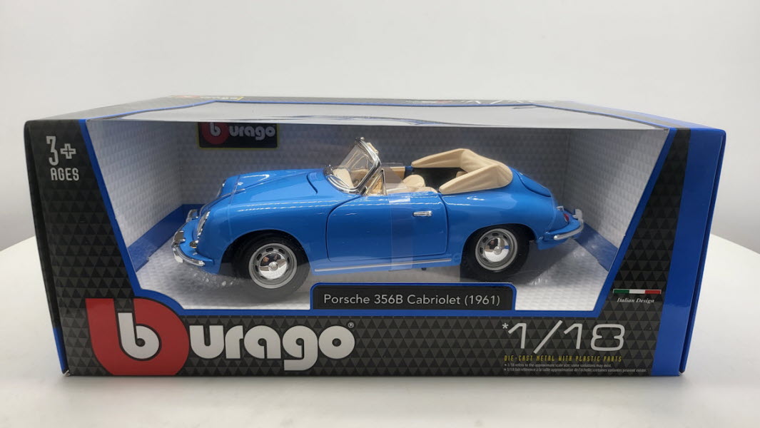 Bburago Porsche 956B Cabriolet 1961 Blue - Schaal 1:18