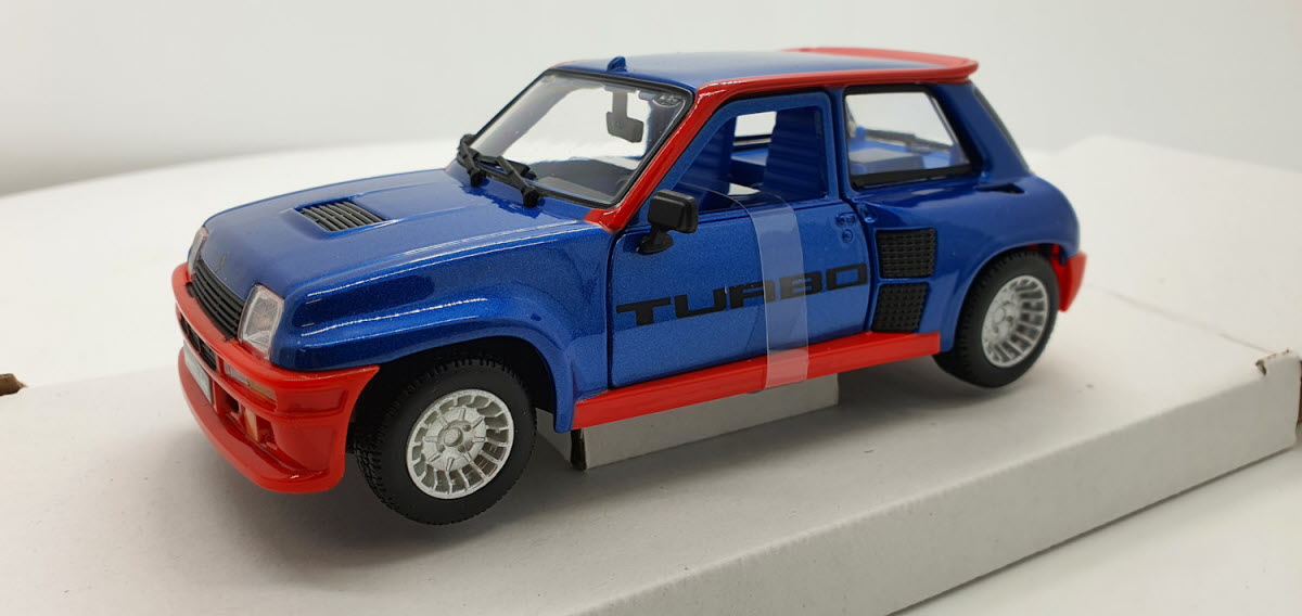 Bburago Renault 5 Turbo Blauw/Rood 1980 - Schaal 1:24