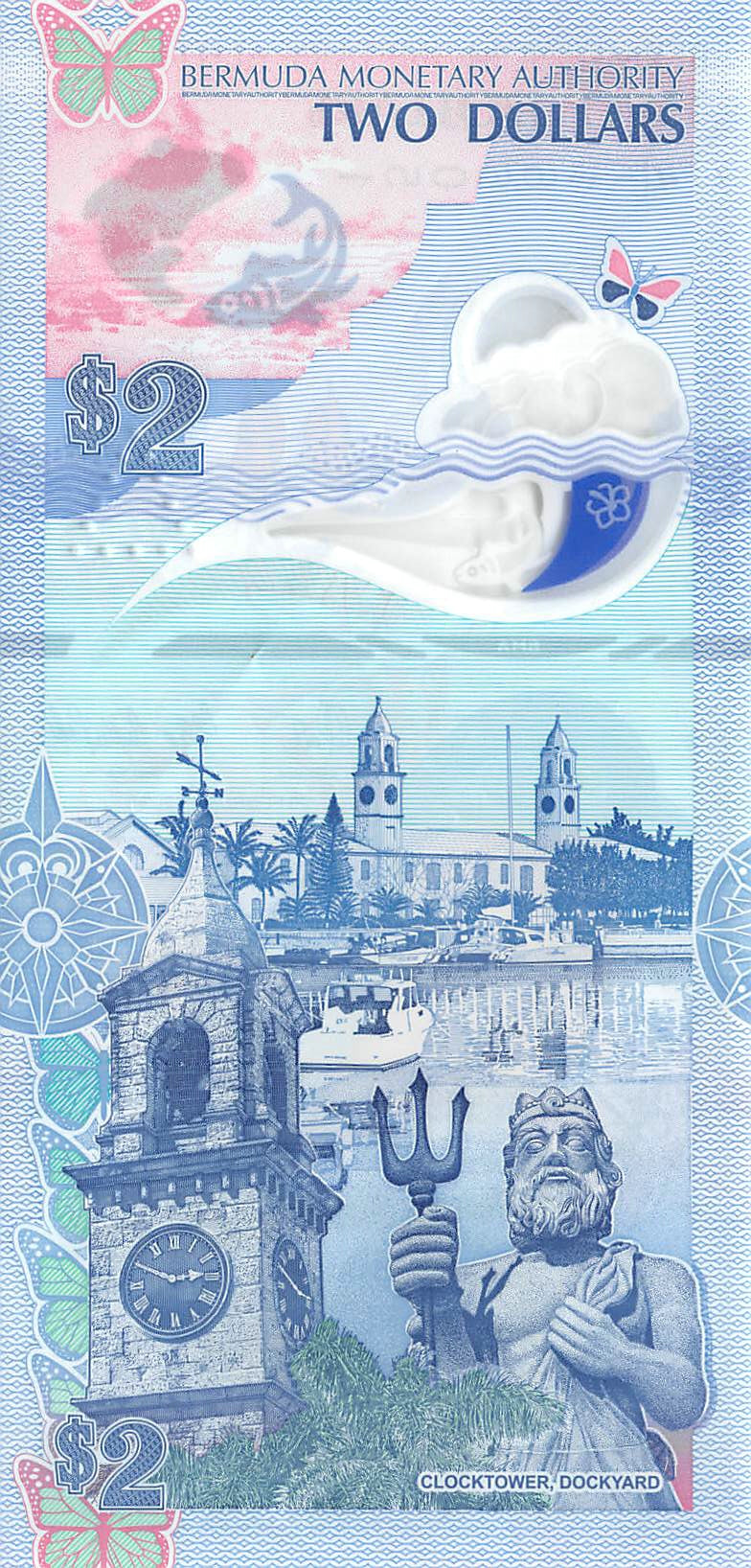 P-063a Bermuda 2 Dollars 2024 Au Polymer