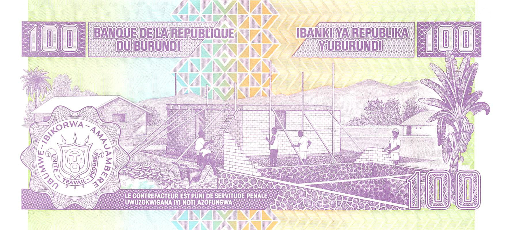 P-37d - Burundi 100 Francs 2004 Unc