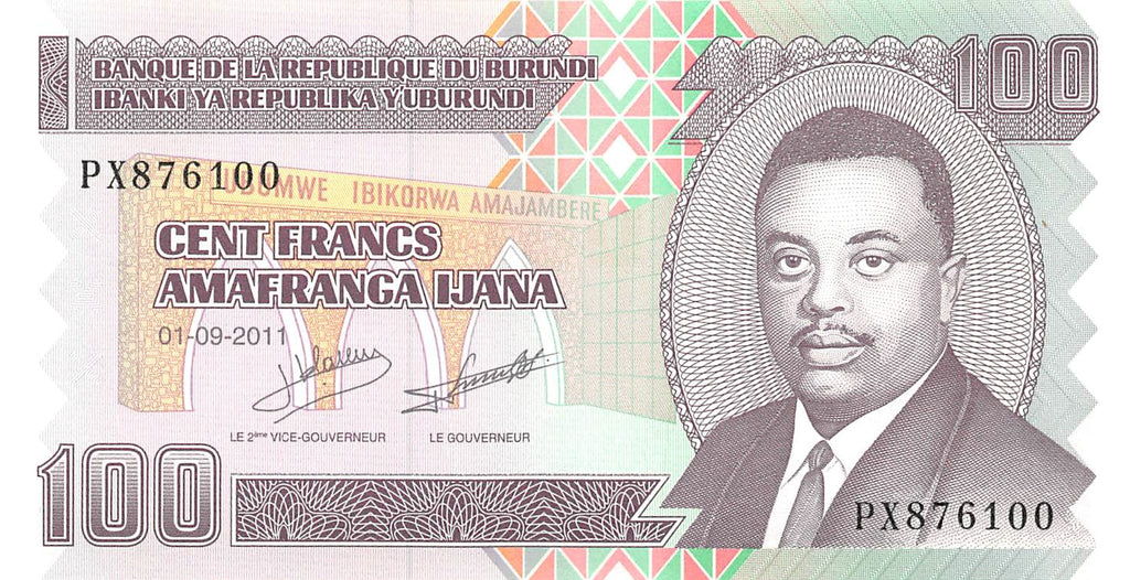 P-44b - Burundi 100 Francs 2011 Unc