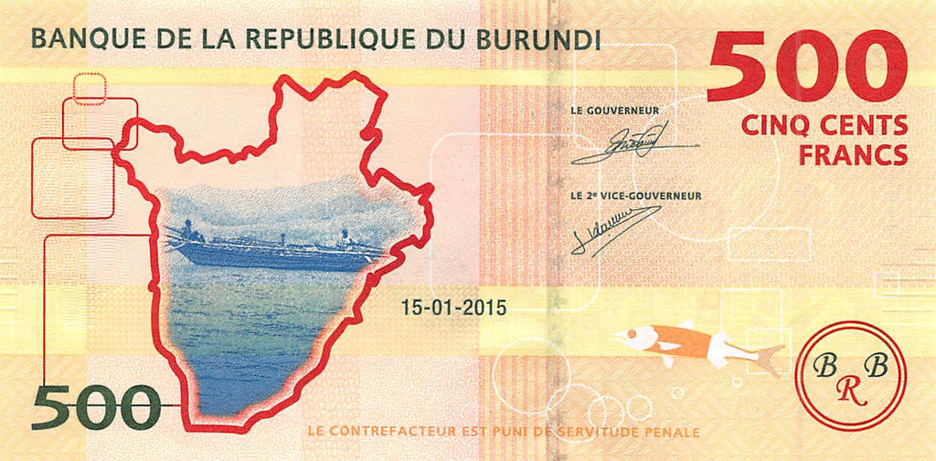 P-50a - Burundi 500 Francs 2015 Unc