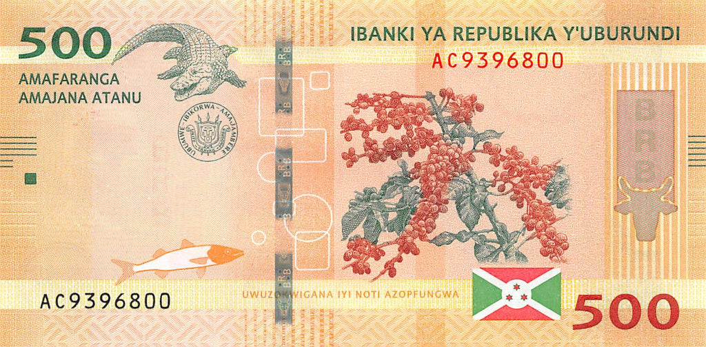 P-50b - Burundi 500 Francs 2018 Unc