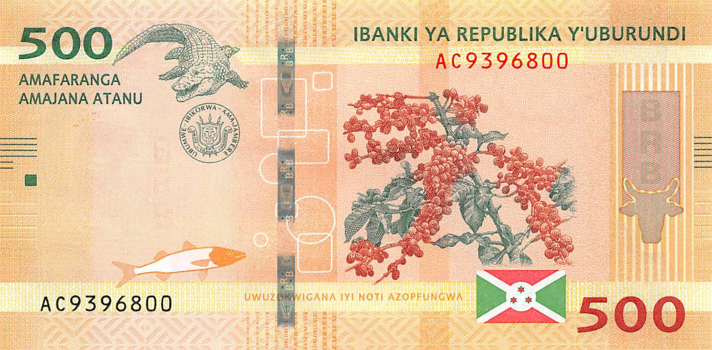 P-50b - Burundi 500 Francs 2018 Unc