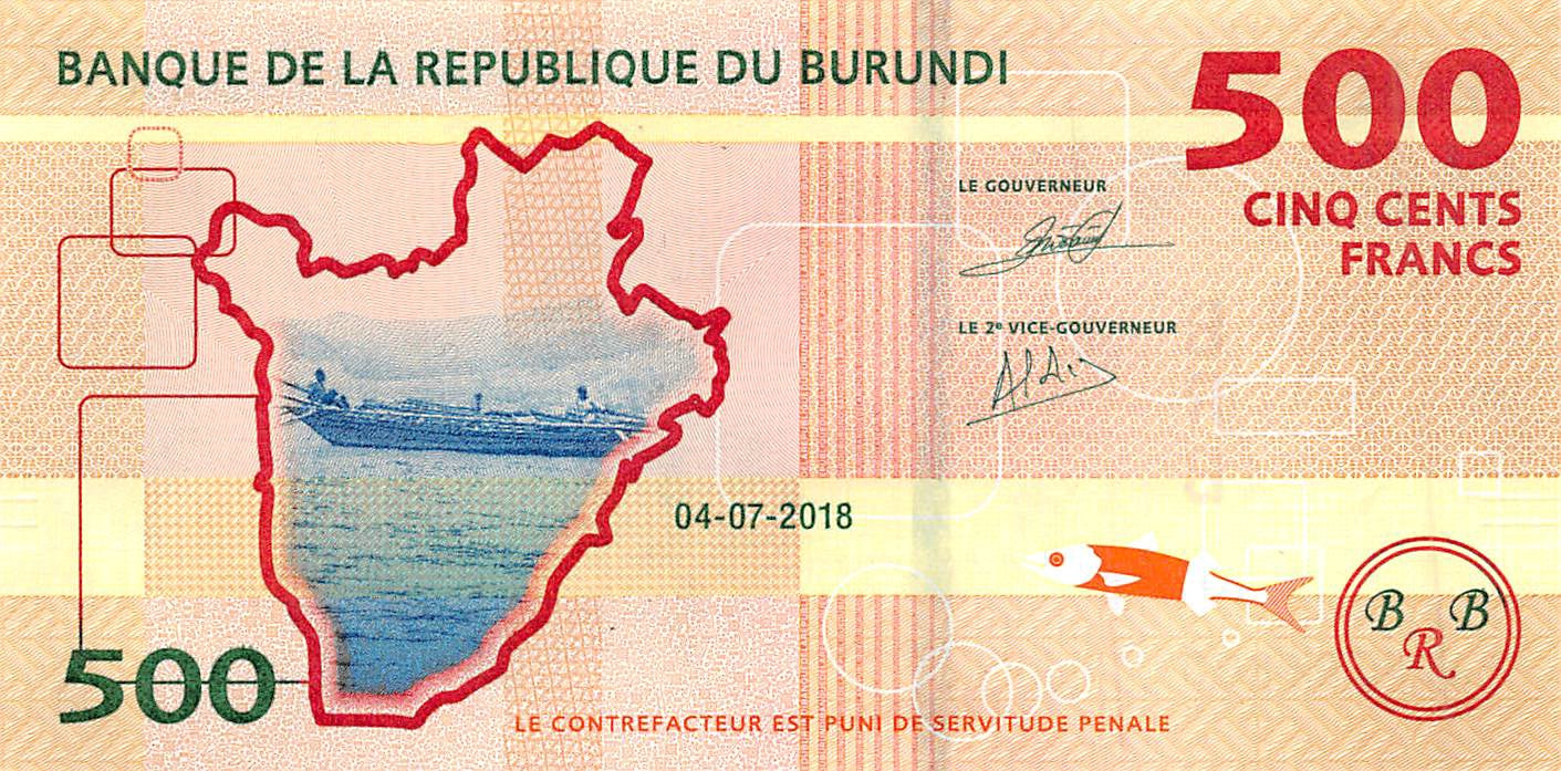 P-50b - Burundi 500 Francs 2018 Unc