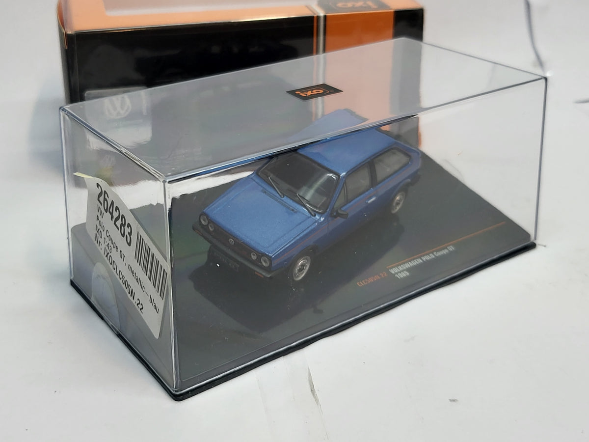 IXO Models Volkswagen Polo Coupé GT 1985 Blauw Metallic - 1:43