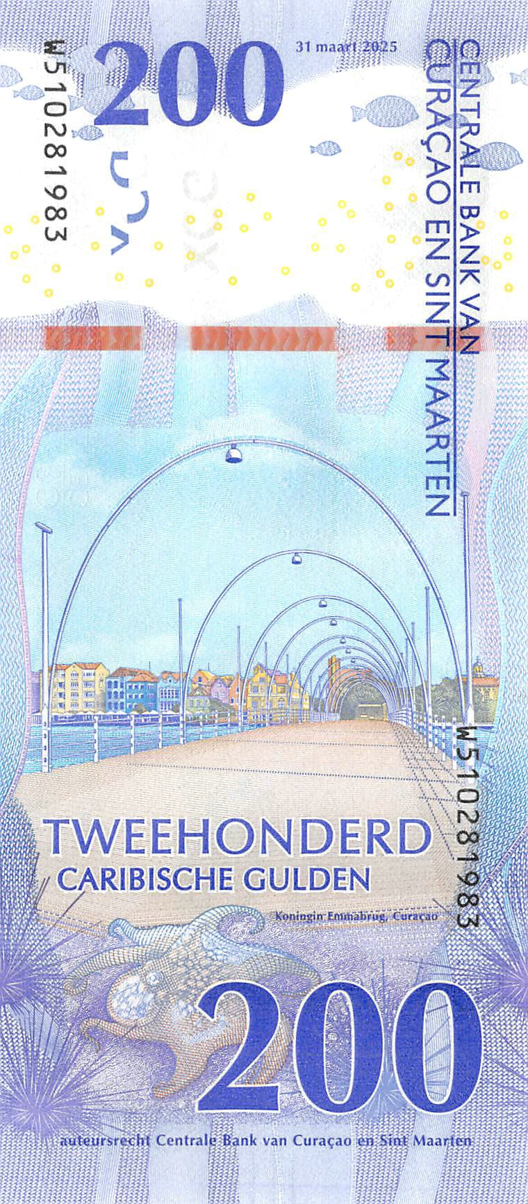P-1a-5a - Curacao and Sint Maarten full set 2025 Unc 10-20-50-100-200 Gulden
