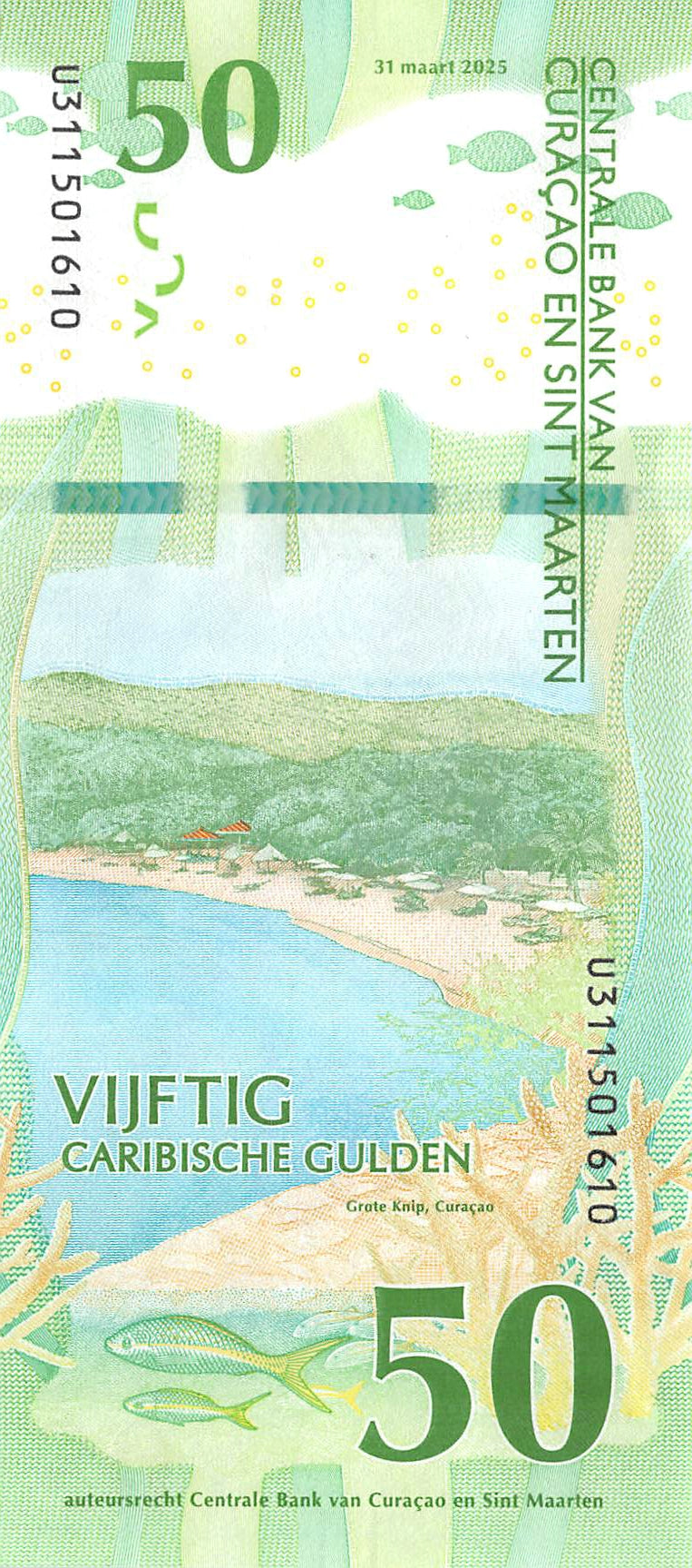 P-1a-5a - Curacao and Sint Maarten full set 2025 Unc 10-20-50-100-200 Gulden