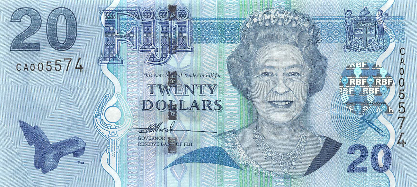 P-112a Fiji Islands 20 Dollars 2007 Unc
