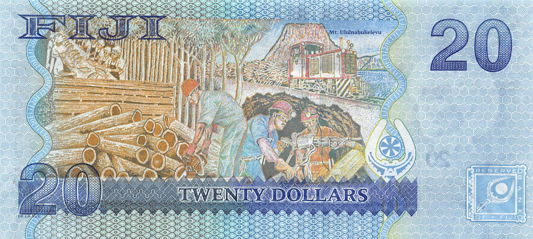 P-112a Fiji Islands 20 Dollars 2007 Unc