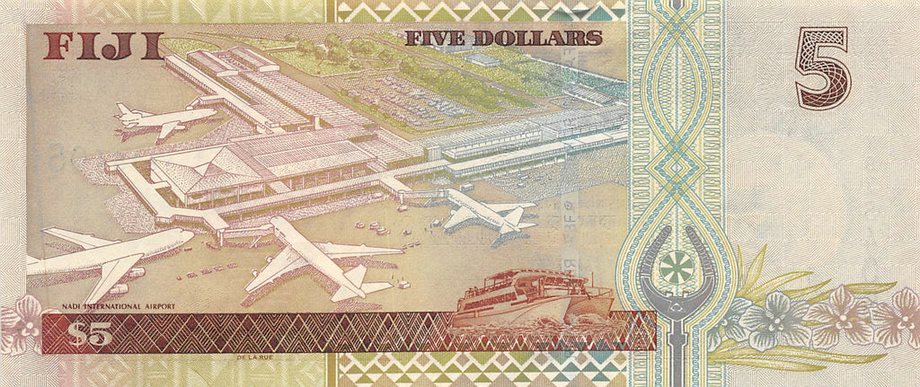 Fiji Islands 5 Dollars 2002 Unc