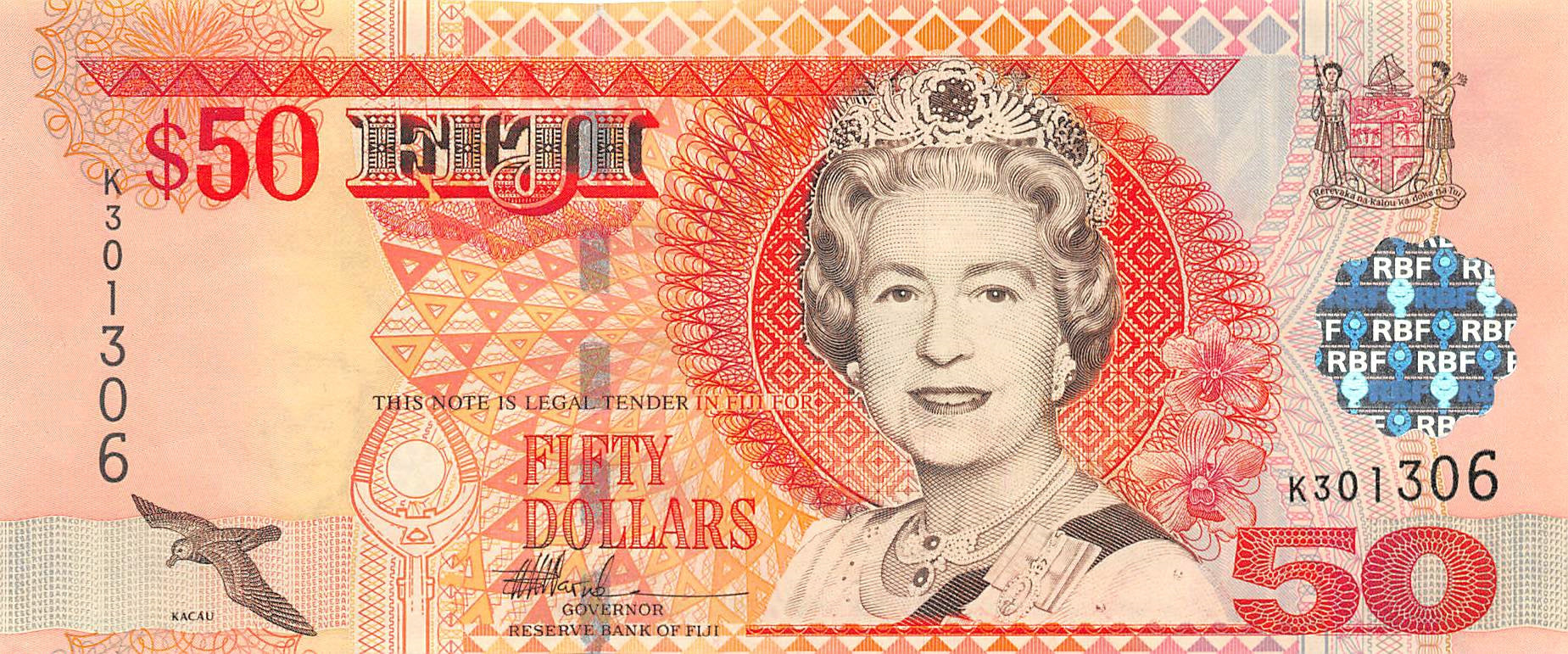 P-108a Fiji Islands 50 Dollars 2002 Unc