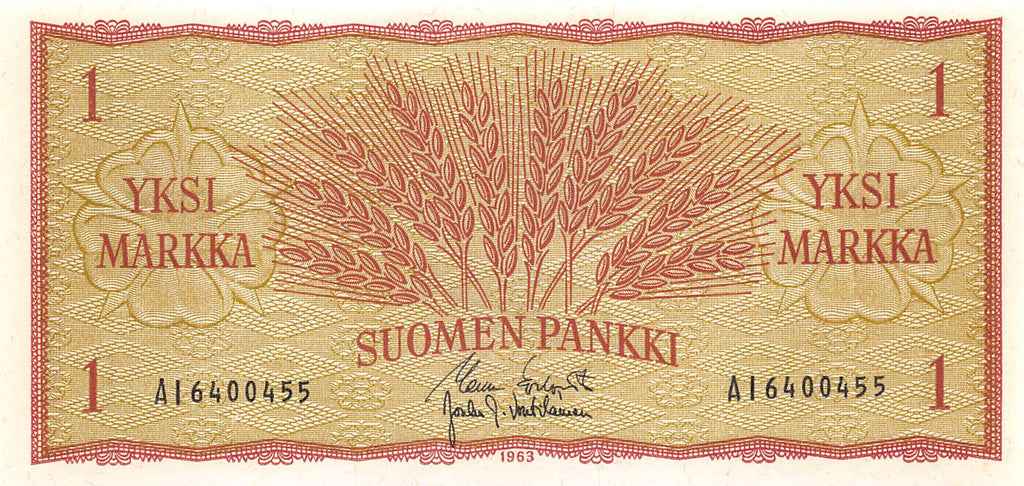 P-98a - Finland 1 Markka 1963 Unc