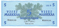 P-106Aa - Finland 5 Markkaa 1963 Unc Litt. B