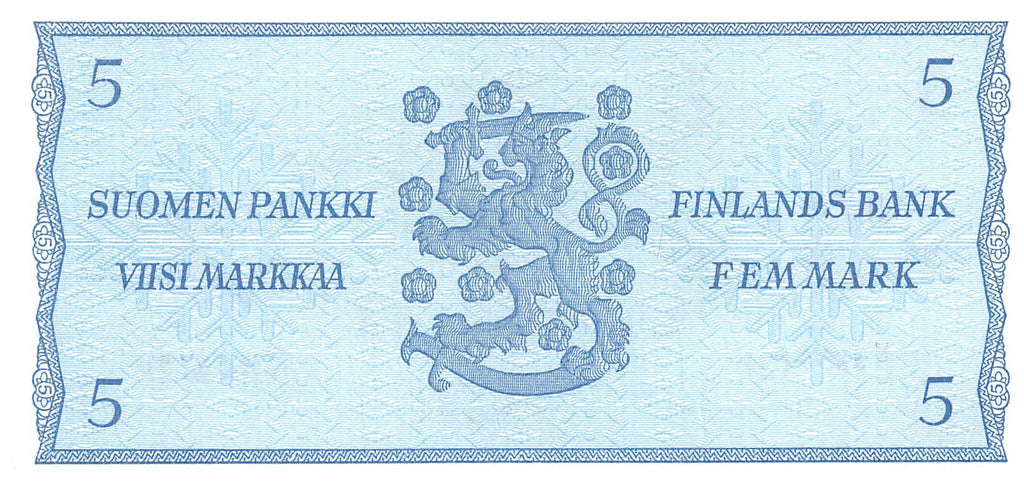 P-106Aa - Finland 5 Markkaa 1963 Unc Litt. B