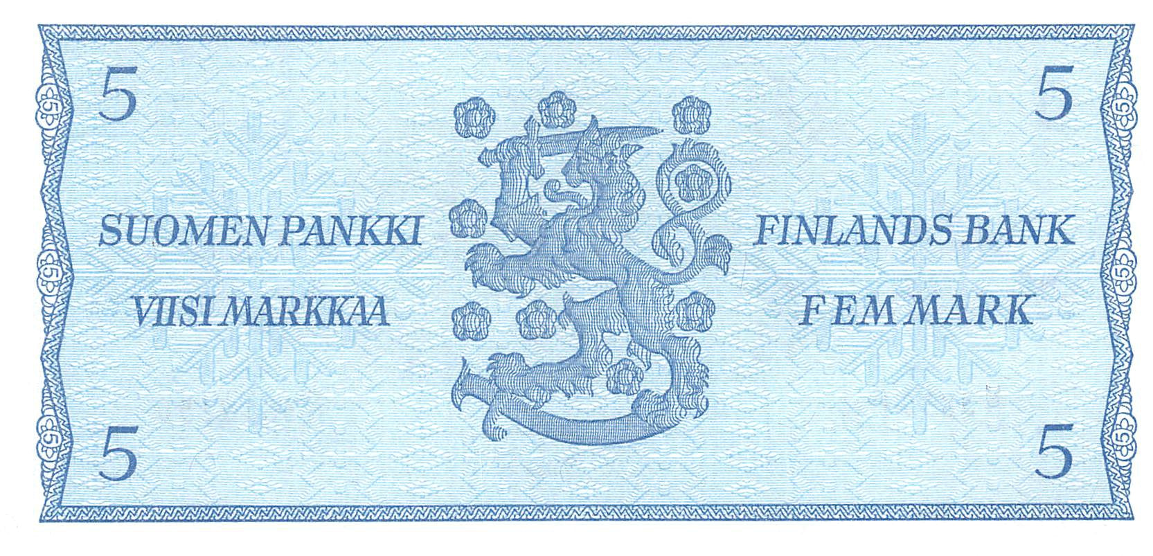 P-106Aa - Finland 5 Markkaa 1963 Unc Litt. B