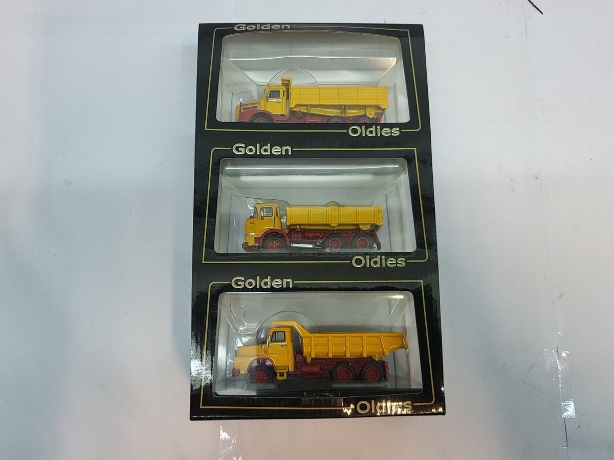 Golden Oldies Krupp Henschel ÖAF Vrachtwagenset Geel - Schaal 1:87