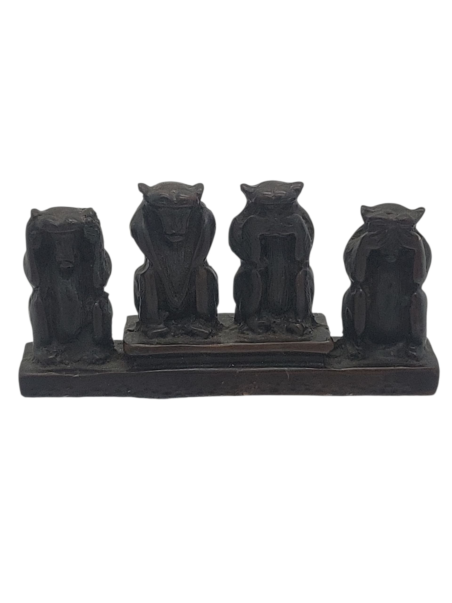Apenbeeldje Horen Geen Kwaad Zwijgen Zien - Resin 14cm