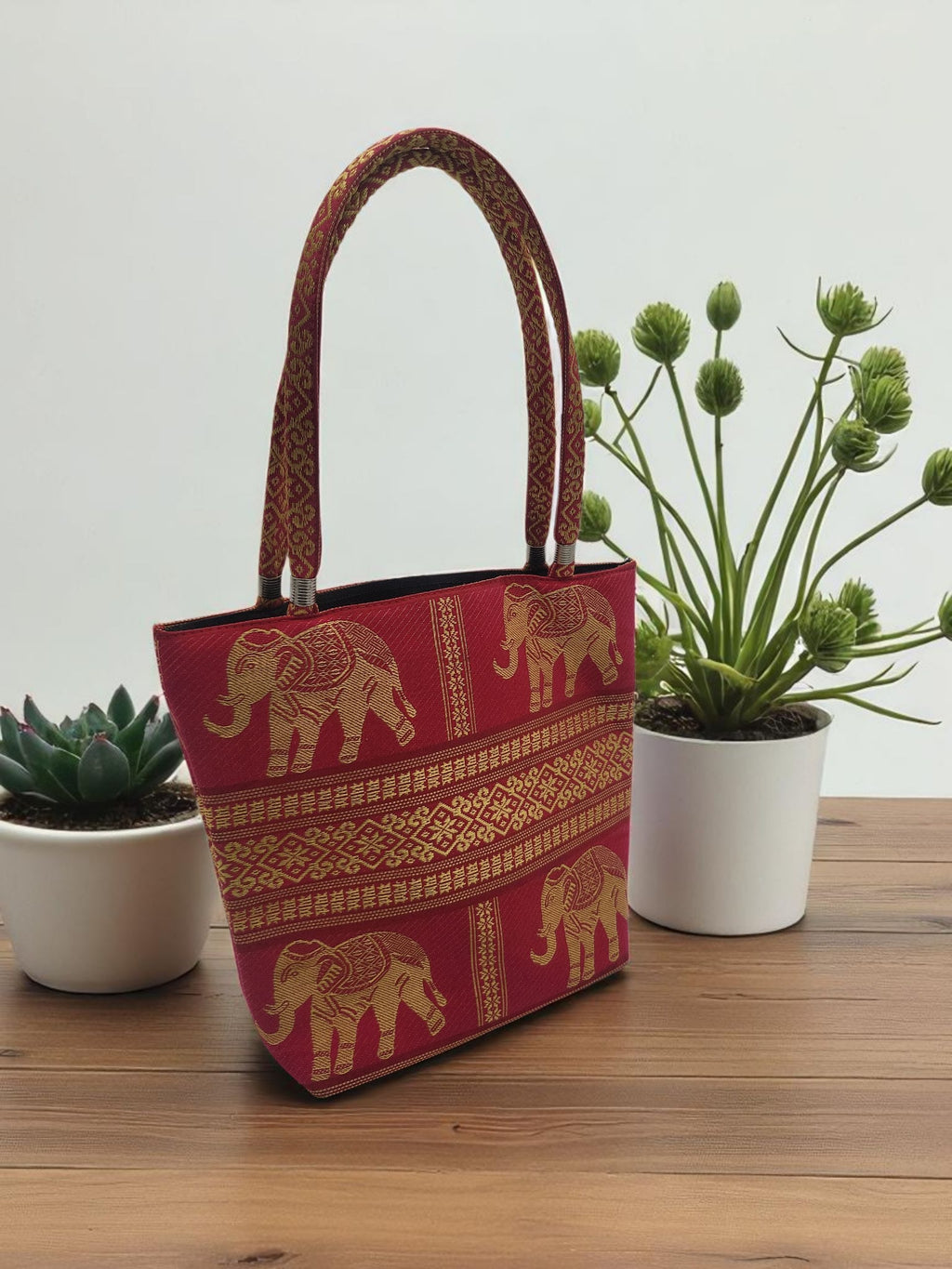 Tasje met Olifanten , Indiaase uitstraling
